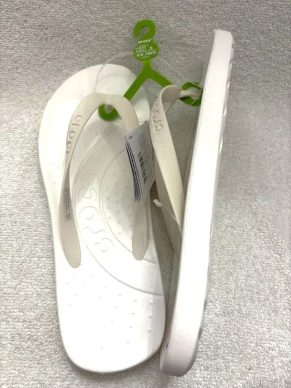 Crocs white 'flip flops' NWT Men's Size 10